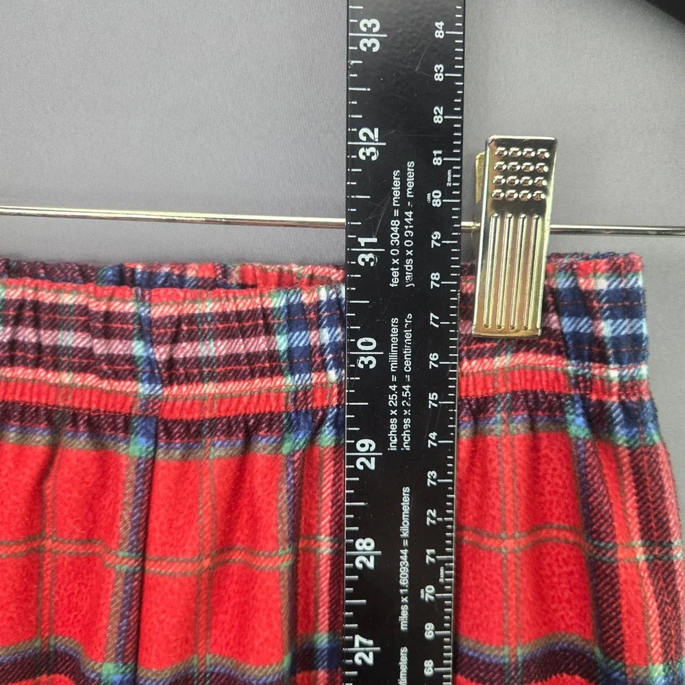 Wondershop Pajama Pants Kids M Red Plaid Fleece Sleepwear Holiday Cozy Bottoms